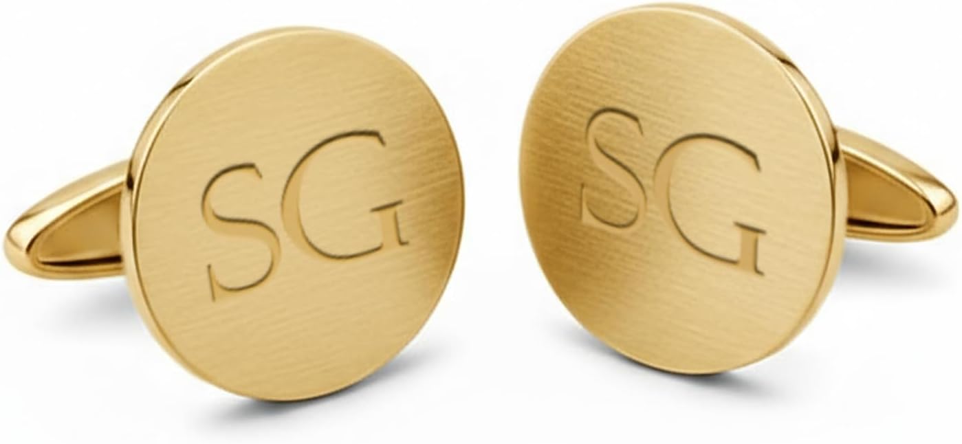Wedding Gold cufflinks - Customized Cufflinks for men - Personalized gifts for him - 925 Silver 18K gold plated