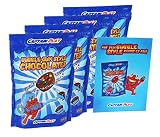 CAPTAIN PLAY Bubble Gum Style Chocolates | 4 x 160g Packung mit sammelbarer Postkarte| Pralinen mit Bubble Gum Creme Füllung