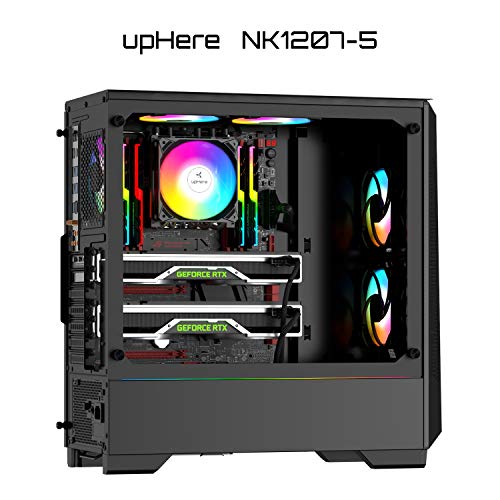 Uphere 120Mm Case Fan Long Life Hydraulic Bearing Pwm With 5V Argb Motherboard Sync 16.8 Million Colors Addressable Leds,5 Pack,Nk1207-5 #TOP7