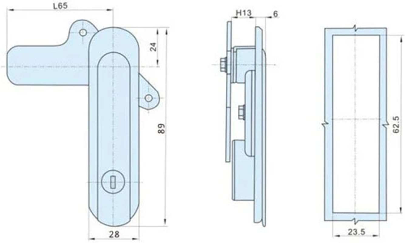 Door Lock Concealed Installation Control Hardware 1Pcs(Blue)