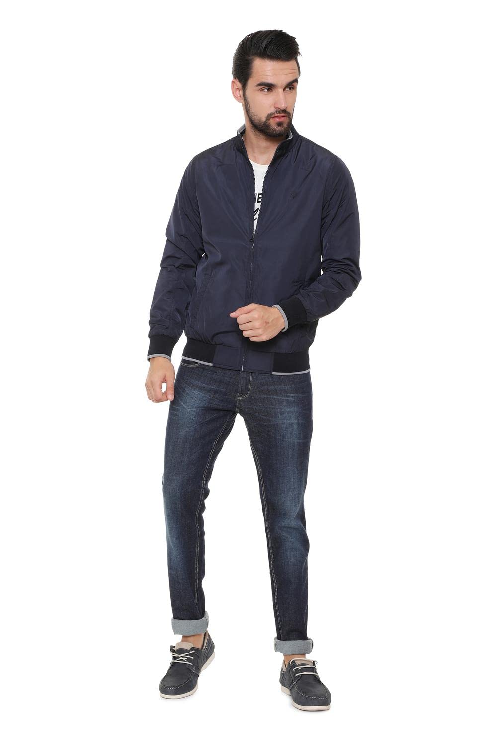 Allen Solly Men's A-Line Coat (ASJKOBOPN25774_Navy_S 4
