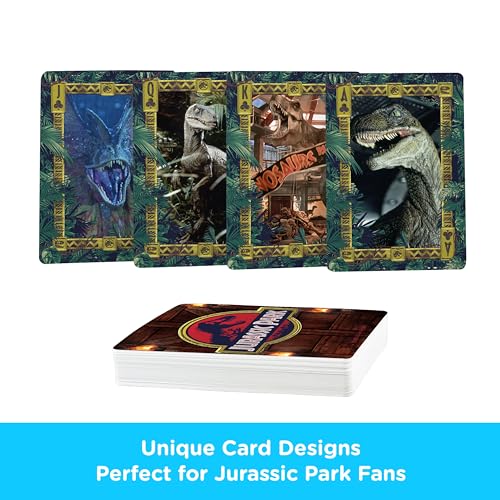 Baraja de poker Jurassic Park con 52 diseños de dinosaurios miniatura 3
