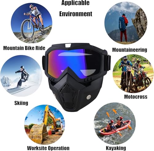 Image of Paintball Mask Anti Fog,Tactical Full Face Mask Ski Mask Goggles Detachable Adjustable,Motorcycle Riding Face Protection