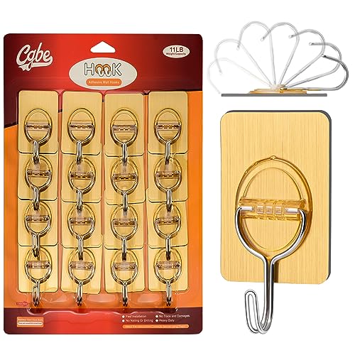 CGBE Ganchos Adhesivos para Pared, Colgadores Pared Adhesivos Sin Agujeros de 5kg (Max), Ganchos Adhesivos para Salón, Baño, Dormitorio y Cocina, 16 Piezas