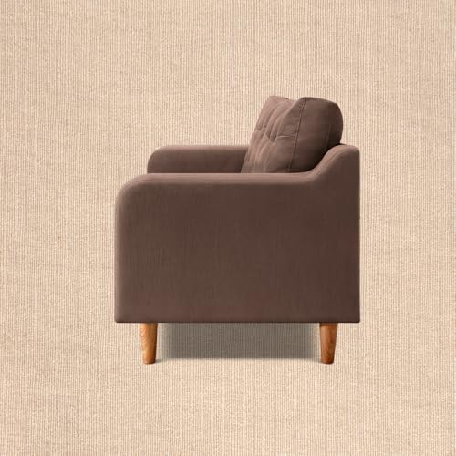 Image of Duroflex Ease Plus - 3 Seater Sofa Set for Living Room | 3 Year Warranty | Premium Wooden Frame Sofa | Anti-Pilling Fabric, Fade & Termite Resistant | Comfortable & Durable Couch - Cocoa Brown