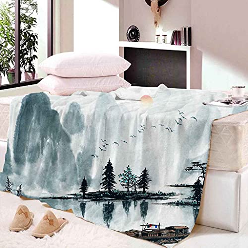 Couverture microfibres douce paysage canapé lit toutes saisons - 5