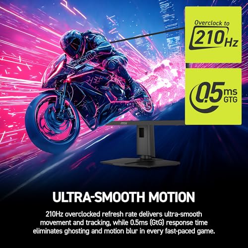 Image of msi MAG 275QPF E21 27-inch 2560 x 1440 (QHD) Gaming Monitor, 210Hz, FreeSync Premium Pro, G-SYNC Compatible, HDMI, DisplayPort, VESA Mountable, Tilt, Height Adjustable, Speaker, 0.03ms, Black