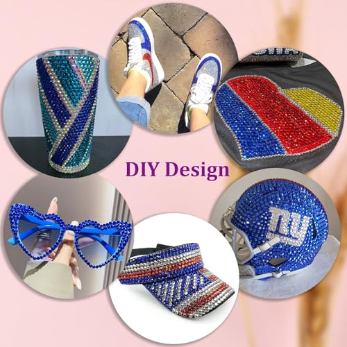 Image of 25000Pcs Resin Rhinestones for Crafting, Royal Blue 2-6mm Mixed Sizes Non Hotfix Flatback Gems with 1Pcs Glue, Bedazzling Crystal for DIY Craft Clothing Mugs Tumblers Shoes Fabric Decor Nail Art