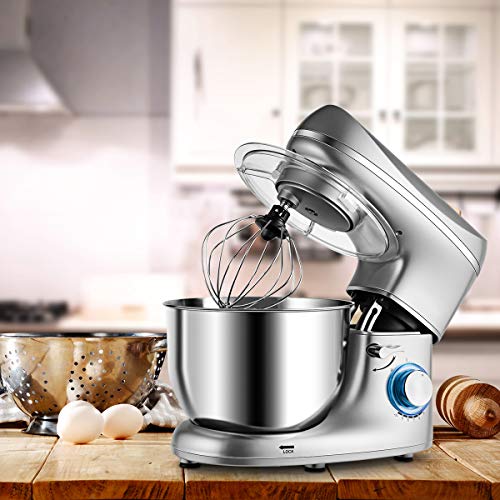 DREAMADE Küchenmaschine Rührgerät 5,5 L, Knetmaschine mit 3 Rührwerkzeugen & Edelstahl-Rührschüssel, 10 Geschwindigkeit… – Bild 3