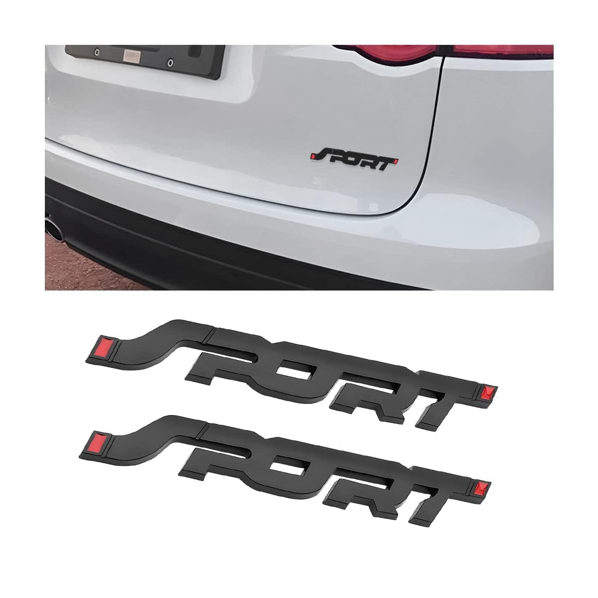 Woniyal 2 Pcs Sport Badge Car Metal Matt Suitable for Perros para Mercedes Benz B-Klasse W247 | 2018-2025, 3D Emblem Sticker Trim Paint Protection Tailgate Decal Scratch Proof Bonnet,Black