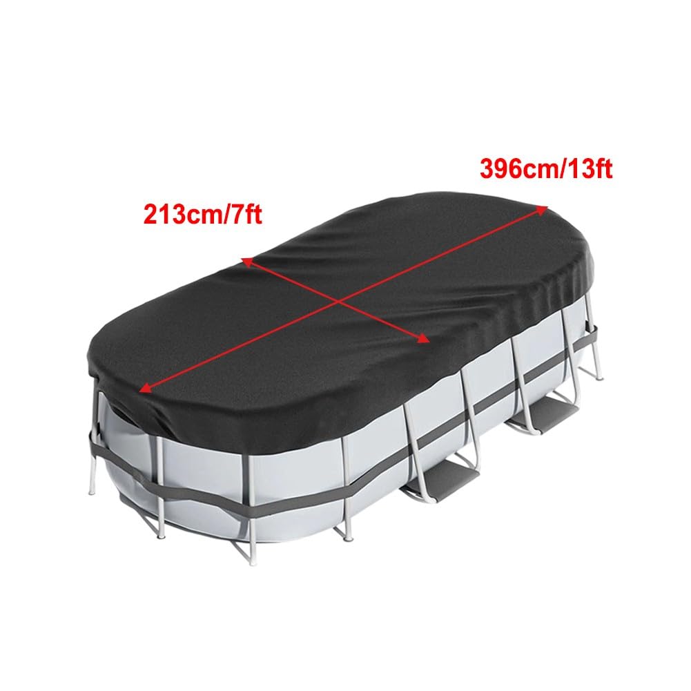Cubierta para piscina rectangular, tela Oxford 210D, resistente a la intemperie, a prueba de polvo, para piscina, spa, muebles de jardín, color negro, 7 x 13 pies