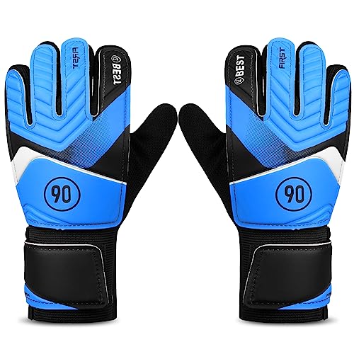 flintronic Guantes De Portero Junior, Guantes De Entrenamiento para Niños Y Niñas, Guantes De Portero para Niños Y Niñas, Guantes De Fútbol, Unisex Niños, con Doble Protección De Muñeca, 10-13 Años