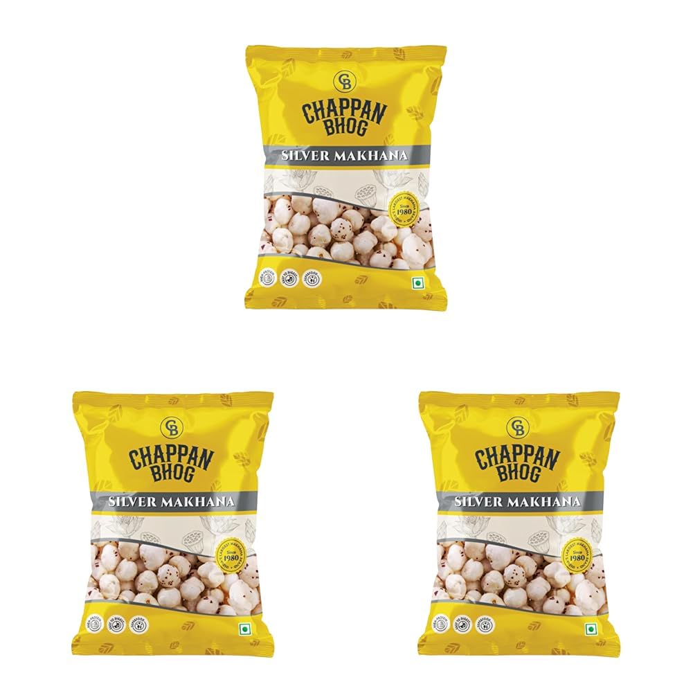 Chappan Bhog Phool Makhana 100g | Silver Fox Nuts 4+ Suta Large | Premium Raw Makhana (Lotus Seeds) | Healthy Snack | High Protein | Gluten Free | Fasting and Evening Diet Snacks (Pack of 3)-image-4