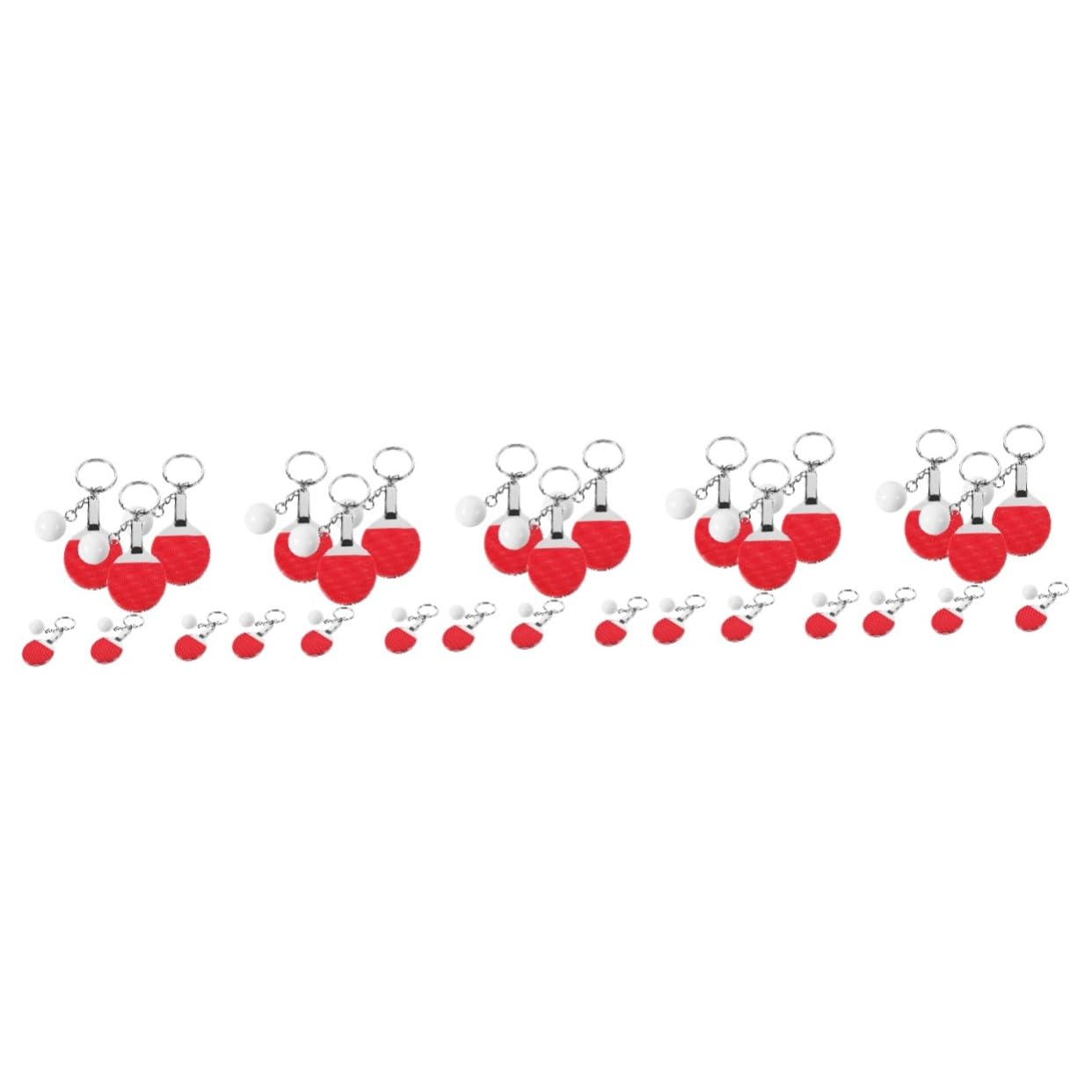 POPETPOP llavero mini raqueta de tenis accesorios deportivos llavero deportivo mujer tenis de mesa bolas decorativas pequeños s os bolso Metal rojo