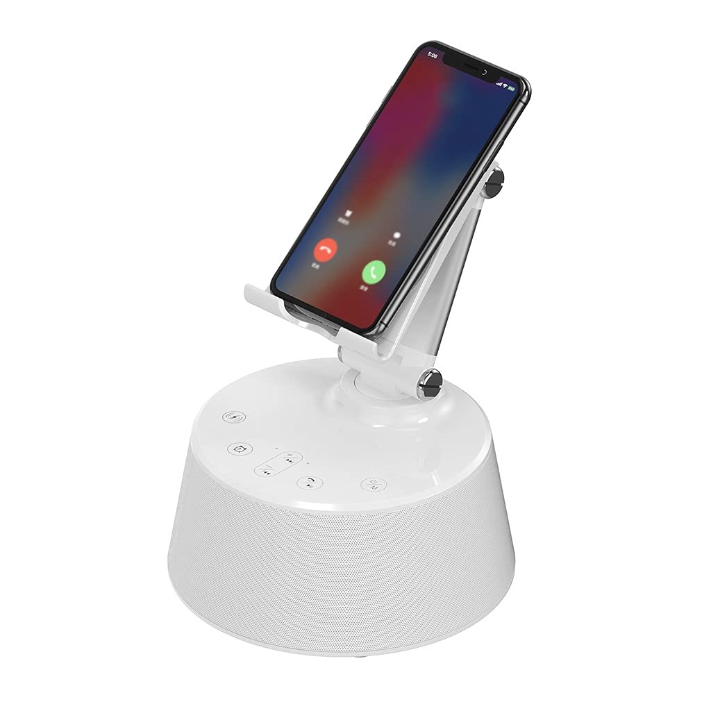 Wireless Charging Alarm Clock Bluetooth Speaker Dimmable LED Display Three Alarms U Disk TF Card AUX Playback for Bedroom Headboard