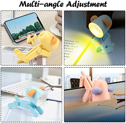 Vibbang Adjustable Mini Kids Night Light, Creative DIY LED Night Light, Eye Protection Night Light, Cartoon Animal Foldable Portable Desk Lamp with Stand, for Bedroom, Office, Desk, Decoration (3 Pcs)