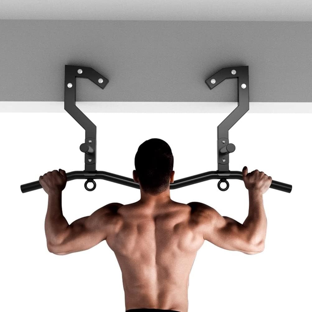 Steel Wall Mounted Pull-up bar with 4 Handles, Home Gym Upper Body Arm Strength Training Core Training Horizontal Bar (Size : Style 1)