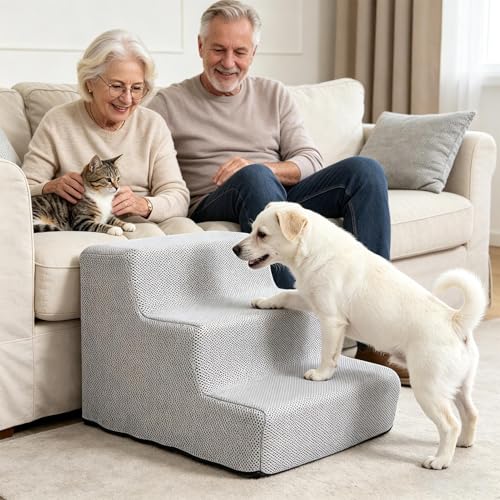 Peldaños antideslizantes para gatos y perros pequeños con funda higiénica desmontable 3
