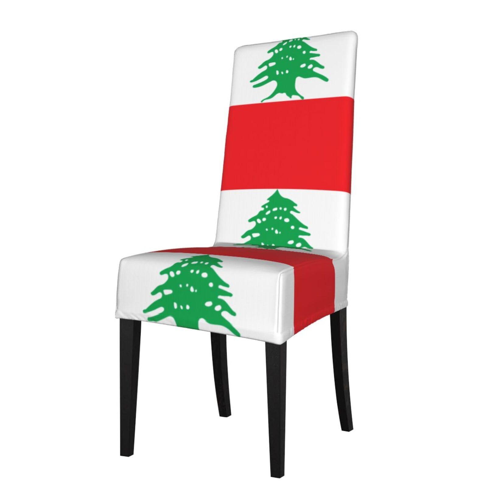 YYHHAOFA Flag of Lebanon Prints Protection Cover for Dining Chair - Stretch Slipcovers, Easy Refresh for Your Dining Room & Event Decor