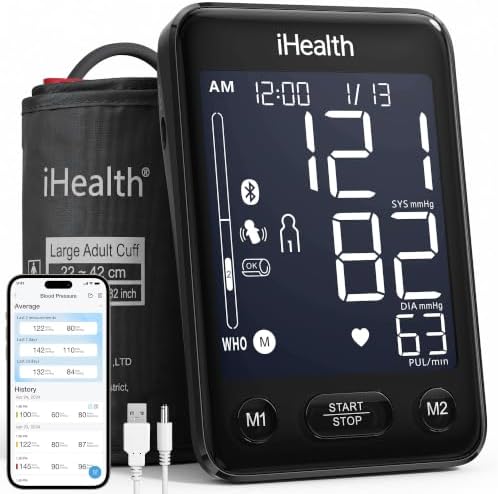 iHealth Accu Bluetooth Upper Arm Blood Pressure Monitor with Larg...
