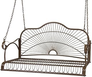 Best Choice Products Hanging Iron Porch Swing Outdoor Patio Furniture Chair Bench Seat