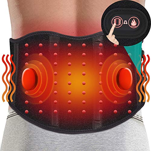 ARRIS Heating Massage Back Wrap - Portable Heated Waist Belt with Vibration Massager