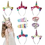 ❤【Múltiples usos】: la diadema de unicornio es perfecta para fiestas de unicornios, fiestas de cumpleaños, accesorios fotográficos, cosplay, fiestas de disfraces y celebraciones, podría ser un gran regalo para fiestas.