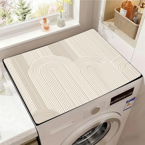 Image of Washer and Dryer Covers for the Top, Non-slip Dryer Top Protector Mat, Dust-proof Washing Machine Cover, 23.6 inch x 19.7 inch (geometry, 23.6 inch x 19.7 inch)
