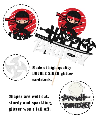 Wishfirst Cartoon Ninja Cake Topper Happy Birthday Cake Decorations Video Game Theme Decor For Kids Boys Girls Baby Shower Birthday Party Decorations Supplies #TOP1