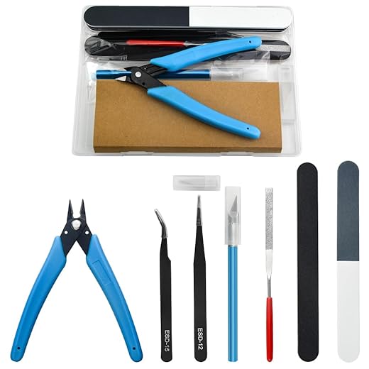 Professional 8 PCS Model Tools Kit Modeler Basic Tools Craft Set Hobby Building Tools Kit for Gundam Car Model Building Repairing and Fixing(A)