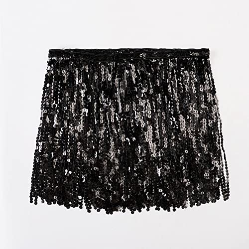 Women Short Sequin Fringe Cover Up Skirt Beach Wrap Bikini Shiny Wraps Cover Ups for Swimwear Hair Cut Cover up3