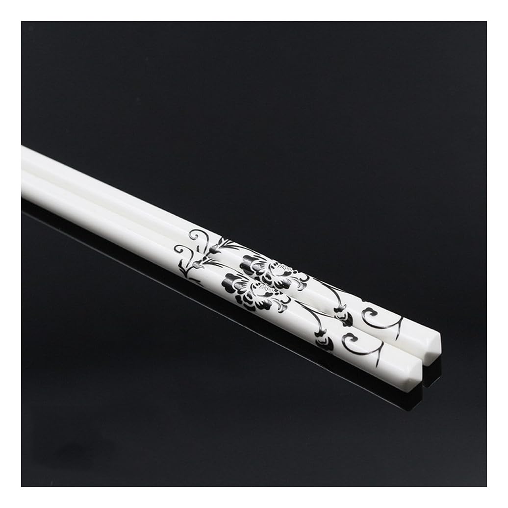 Bopsticks en Porcelaine Cadeau De Fleurs, Baguettes Chinoises en Os De La Chine, 10 Paires Baguettes Premium Réutilisables, Lave-Vaisselle À Haute Résistance B