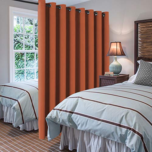 Image of H.VERSAILTEX Blackout Patio Curtains 100 x 108 Inches for Sliding Door Extral Wide Blackout Curtain Panels Thermal Insulated Room Divider - Grommet Top, 9' Tall by 8.5' Wide - Orange