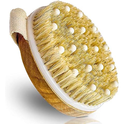 Simply Prima Massagebürste, Körperbürste Naturborsten, Trockenbürste Körper Peeling Bürste Cover