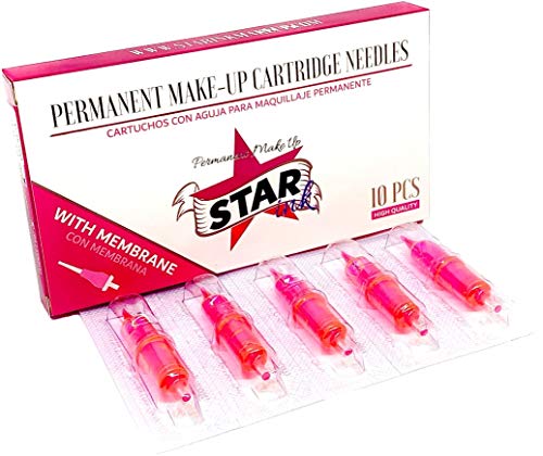 STARINKMAKEUP - 7 ROUND SHADER (0.25mm) - Sterile and disposable cartridges for permanent makeup and tattoos - Box of 10 units