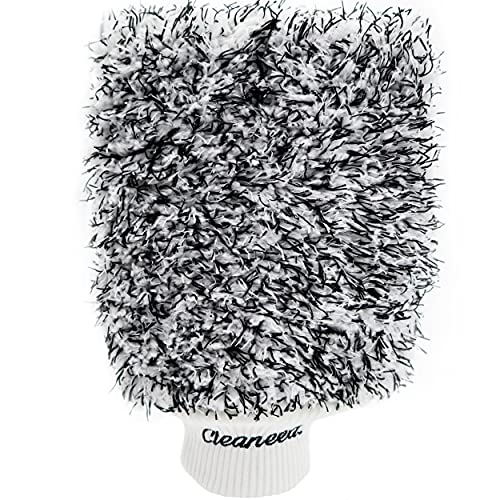 Gant de Lavage Premium - Particulièrement Doux pour la Peinture grâce à la Microfibre Extra Douce - sans résidus - Extra Absorbant - pour Voiture, Jantes et Moto - Eponge pour Voiture Cover