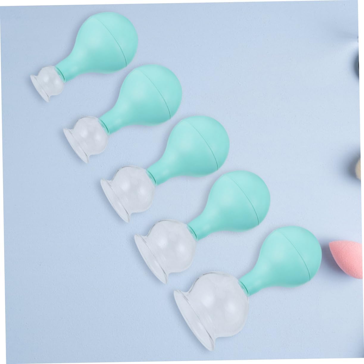 5pcs Cupping Therapy Kit Glass and Rubber Cupping Cups Revo Device for Cellulite Suction Cups for Body and Face