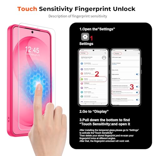 Image of SUPFINE Magnetic for Samsung Galaxy S26 Plus Case with Screen Protector, (Built-in Magnets) (Military Grade Drop Protection) Slim Translucent Shockproof Phone Case,Hot Pink