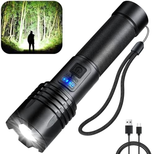 Rechargeable LED Flashlights,Super Bright Flashlight with 3 Lighting Modes,Starmoo High Lumens Flash Light & IPX6 Waterproof,Brightest Flash Lights for Camping Hiking