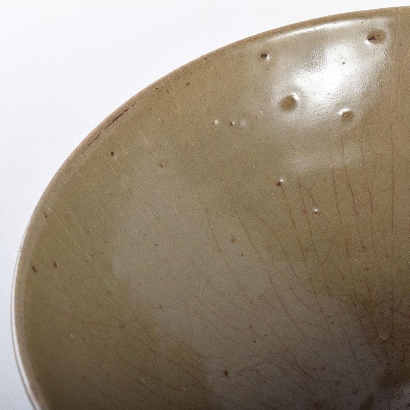 中国 龍泉窯 青磁 陽刻 蓮弁文碗 時代箱付 M R8641