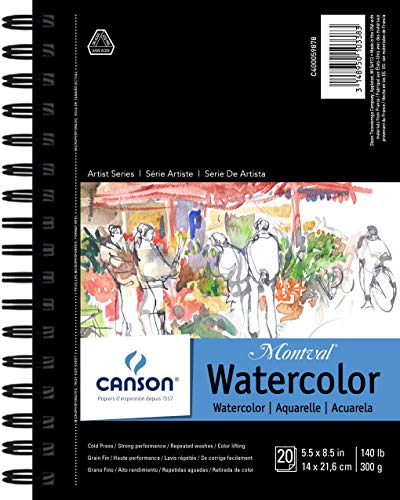 Canson Artist Series Watercolor Paper, Wirebound Pad,...