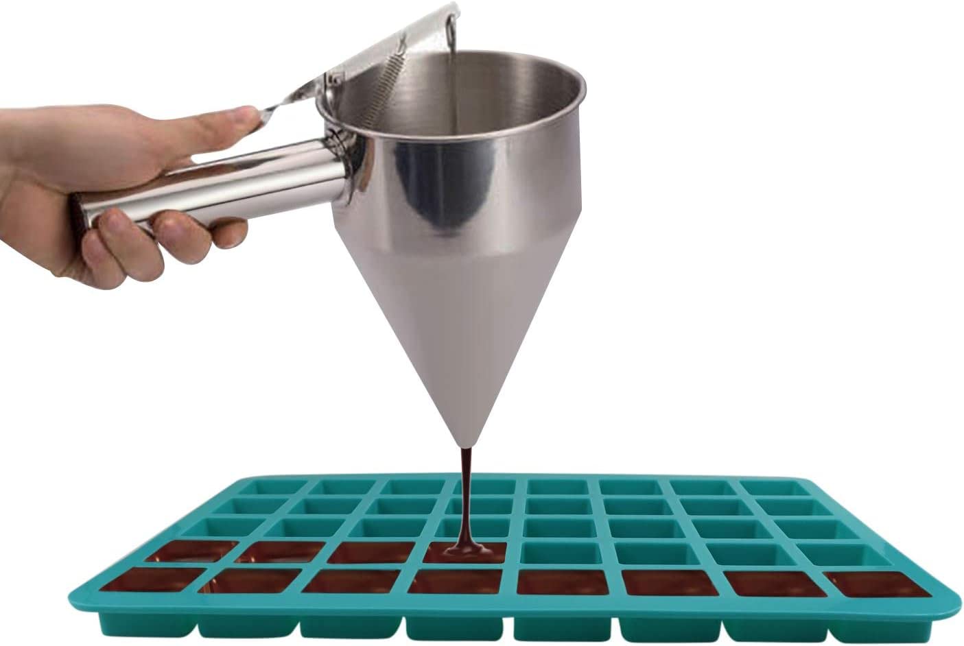 Paquete de 2 moldes de silicona cuadrados de 40 cavidades – para bombas de grasa, trufas keto, cubitos de hielo para whisky y fabricación de dulces, antiadherentes, aptos para congelador a 3