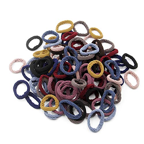 100PCS Seamless Elastic Hair Ties, High Stretchy Hair Bands for Thick Hairs, Rolled Ponytail Holders Hair Accessories for Women, No Crease Hair Scrunchies (10 Colors)