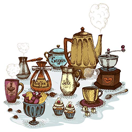 ® Wandtattoo Küche Kaffee, Tee und Sweets Vintage Dekoration