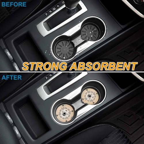 Portavasos de cerámica absorbente para carro set de 4 miniatura 5