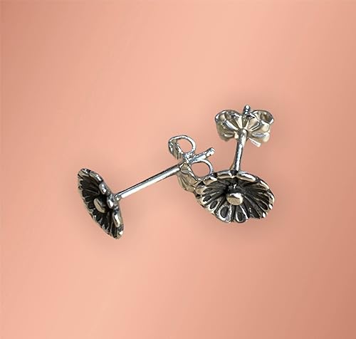 Miniatura 3 de Beautiful Sterling Silver Southwest Blossom Flower Stud Earrings. Made in the heart of New Mexico.