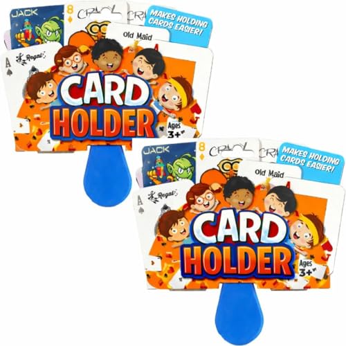 Image of Regal Games 2 Pack Card Holders for Playing Cards - Kids Card Holder with Plastic Paddles - Ideal for Family Fun Game Night and Travel (Ages 3+)