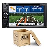 Wichtiger Hinweis: Nur für Modelle mit ISO-Anschluss! 2-DIN Naviceiver und kfz-spezifischem Einbauset, 15,7 cm (6.2“) LCD-Touchscreen-Bildschirm mit Drehregler