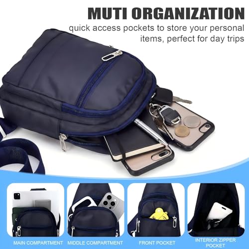 Pack de 10 bolsos tipo sling unisex para hiking azul miniatura 5