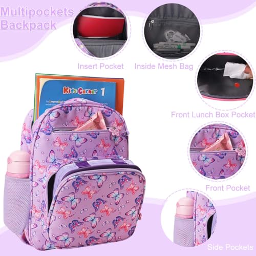 RHCPFOVR Butterfly Kids Backpack for Girls